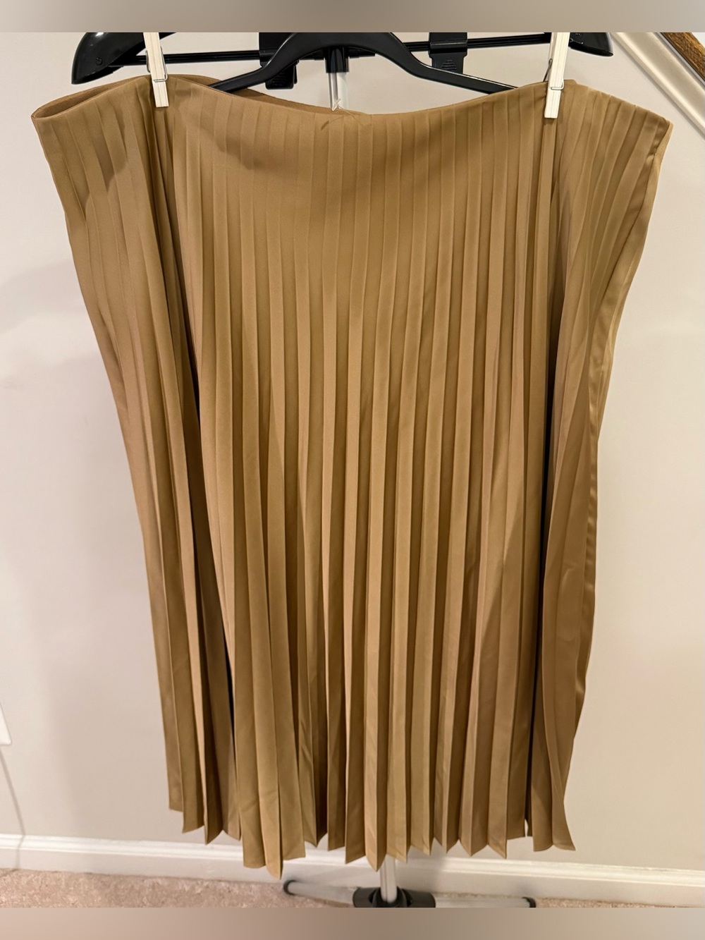 J. Crew Camel Pleated Midi Skirt NWT 3X Womens Plus